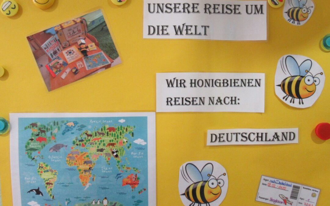 Die Honig- und Waldbienen reisen um die Welt